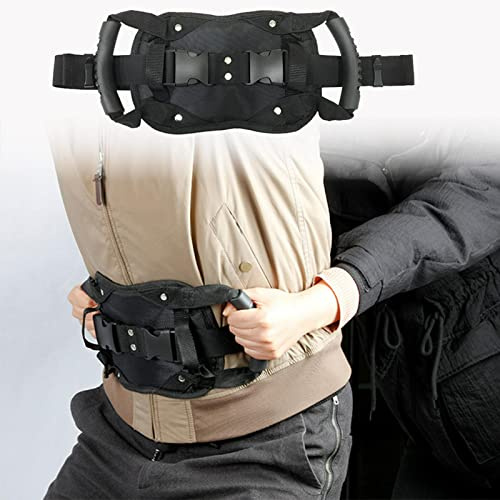 Motorcycle Backseat Handle, Adjustable Reinforce Buckle Bandage, Waist Belt Black Backseat Handle, Passenger Seat Grip Strap Motorcycle Accessory, for Children Motorcycle Passenger(size:24x16cm)