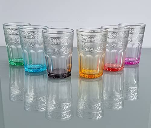 MIELIMON Set de 6 de Vasos de Cristal para Té marroquí