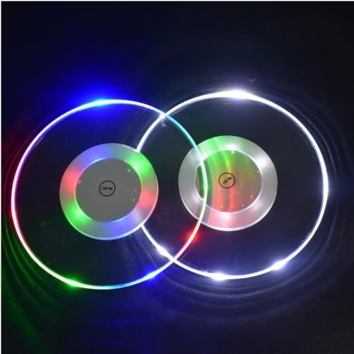 VOANZO 6-teilige LED-Untersetzer mit Farbwechsel für Getränke, täglich, wasserdicht, Acryl-Bieruntersetzer, Cocktail-Untersetzer für Wein, Cocktails, Getränke für Bar, Club, Hochzeit