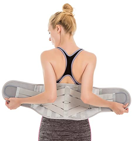 Rückenbandage, Lendenwirbelstütze, Rückenstützgürtel zur Linderung von Rückenschmerzen, Bandscheibenvorfall, Ischias, Skoliose, atmungsaktives Materialdesign für Männer und Frauen (Größe: X-Large