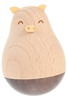Garneck Holz Tierfigur Skulptur Handwerk Kleine Wackelpuppe Tischtier Dekoration Für Büro Wohnzimmer Tisch