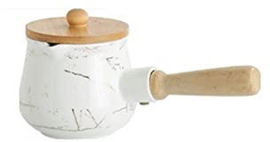 Bricco for panna, bricco for panna, bricco for latte in ceramica Modello platino Brocca for latte for caffè Accessori for caffè Ristorante con coperchio Utensili da cucina Latte (Colore: Grande) ( Col