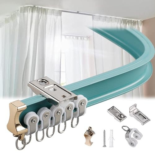V3VOGUE Vorhangschiene 1M 2M 3M 4M 5M 6M Deckenschiene Biegbare Duschvorhang Schiene, Deckenschiene Wandschiene Für Schiebevorhänge, Gardinenschiene Gerade Gebogene Schiene