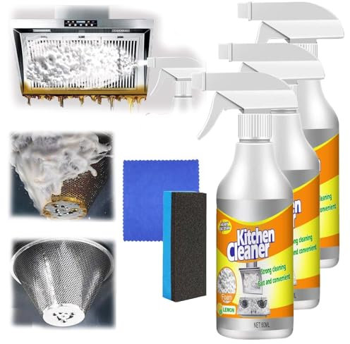 Clean Sweep Kitchen Cleaner, puissant nettoyant universel pour la cuisine, pour la hotte, le four, les casseroles, le gril et l'évier. (3pcs)