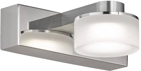 H4L Wandleuchte Badlampe Wandlampe silberfarben LED 2,7W modern Lampe 1flg. Badezimmerlampe 3000 Kelvin warmweiß