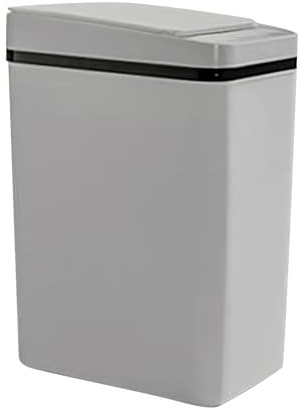 IGTOPS Automatischer Sensor Mülleimer,12L Bewegungssensor Mülleimer,elektrischer Abfalleimer, Bewegungssensor,automatischer Deckel,Berührungsloser Touchless Abfalleimer (Grau 2*AA Batterien)
