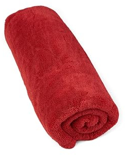 Kavalier Toalla de microfibra Super Soaker - 1500 GSM, 76x76cm, duradera y fácil de cuidar para el secado del vehículo - Roja