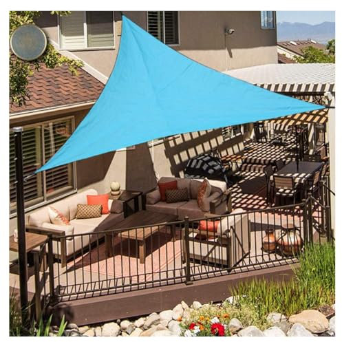 Vela Ombreggiante Triangolare Telo Ombreggiante Impermeabile, Telo Ombreggiante Protettivo Traspirante Protezione dai Raggi UV al 90% per Giardino, Terrazza, Esterno,6x6x6m-湖蓝色
