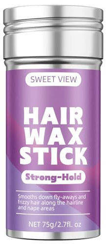 SWEET VIEW Bastoncino di cera per capelli, wax stick balsamo flessibile per capelli lisci, crespo, coda di cavallo, chignon, accessorio per lo styling per donne, ragazze, bambini