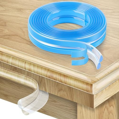 Corner Protector Baby Proofing,Clear Corner Protectors,Furniture Corner Guard & Edge Safety Bumpers, 16.4(5M) Soft Edge Protector with Upgraded Pre-Taped Strong Adhesive for Furniture&Sharp Corners