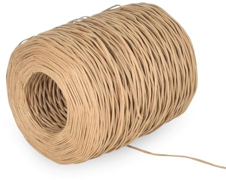 200M Cuerda Natural para Crear Artesanías,Cordón de Papel con Alambre de Hierro - Alambre de Papel Natural y Alambre de Hierro, Manualidades y Proyectos de Jardinería