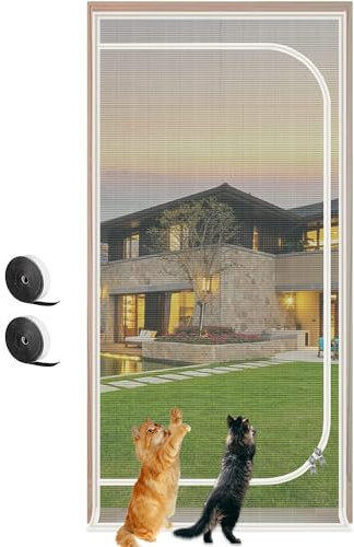 BOTIZR Fliegengitter Katzengitter Tür Haustiergitter Tür Mit Reißverschluss for Wohnzimmer Schlafzimmer Küche Terrasse Katzennetz for Balkontür Kellertür(150x220cm)