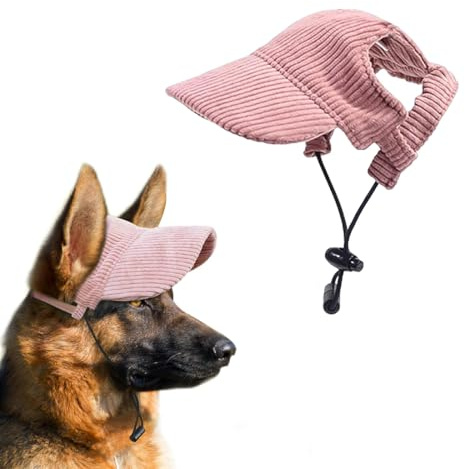 SIVZUMO Hunde Baseballmütze, Haustier-Sporthut und Verstellbarer Riemen, Sommer-Reisehut, Haustier-Outdoor-Kappen für kleine Hunde, (Rosa, XL)