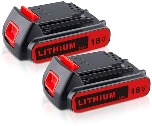 DASNITE 2Stück LBXR20 3,8AH Ersatzakku für Black & Decker 18V Akku 20V Max Li-ion LBX20 BL2018 LBXR20B LBXR20-OPE LBXR2020 LBXR20 LB20 LB2X4020 Ersatz für Black & Decker 18V Akku 20V Max Werkzeugakku