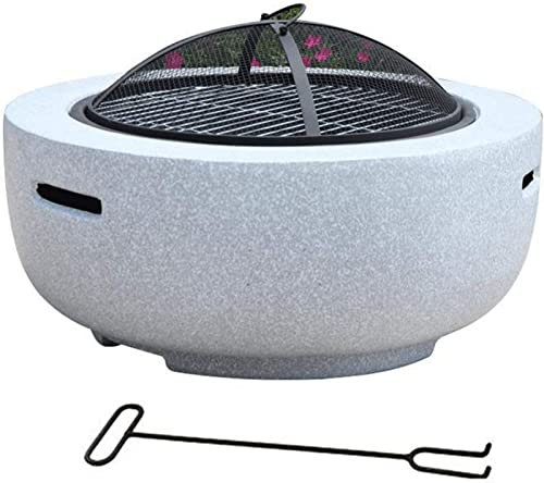 XZHOOQP Tavolo da Giardino con braciere per Barbecue, Lunghezza 75 cm, Slash; Base in Pietra Artificiale