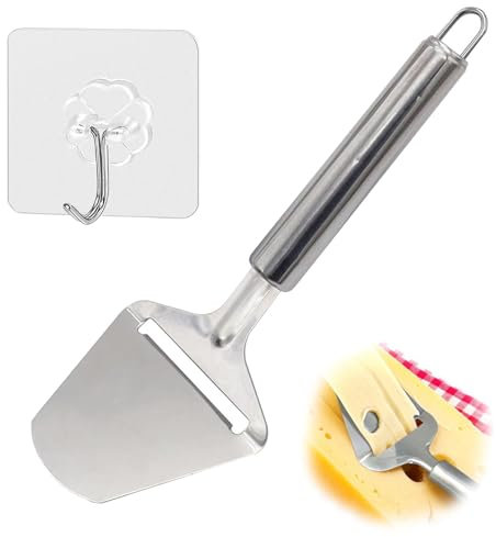 vcsjw Käsehobel,Käseschneider,käsemesser,scharfe Klinge mit Verzahnung, Stainless Steel Cheese Knife,Edelstahl Käsemesser,Simple and Lightweight, Perfect for Cutting Cheese (Silber)