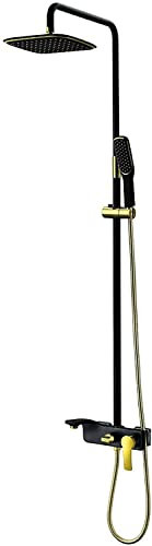 Sistema doccia Set doccia con rubinetto nero a parete con soffione doccia Flessibile doccia Set doccia Bagno con rubinetto per vasca e doccetta Miscelatore a pioggia Set doccia combinato con deviatore