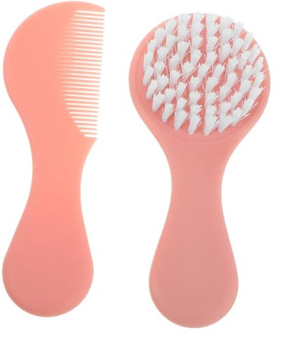 BELLIFFY 1satz Babyhaarbürste Und Kamm Sanfte Pflege Für Neugeborene Entfernt Sanft Schuppen Sicher Und Langlebig Pinkes Design Für Babypflege