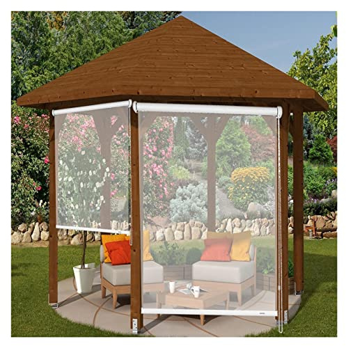 VagxTbs Tapparella Avvolgibile in PVC Esterni Tende a Rullo Resistenza allo Strappo Trasparente per Giardino, Terrazza, Portico, Personalizzabile (0.8x1.8m/2.62x5.9ft)
