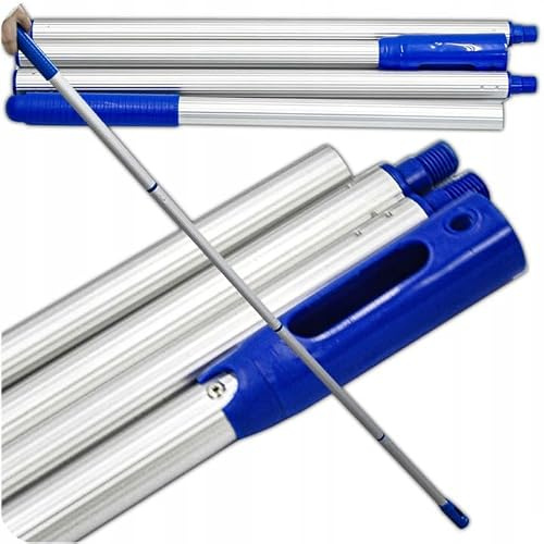 KRUMAD Teleskopstange Pool 153 cm, Aluminium Kescherstange für Poolkescher, Feinmaschige Reinigung, Poolzubehör, Leicht & Verstellbar, Kompatibel mit Poolsauger & Kescher