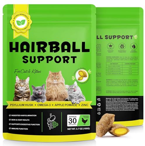 Hairball Trattamento Per Gatti E Gattini,Cat Hairball Supporto Tratta Masticazioni Croccanti Cremose,Pelle E Mantello,Pelle Palla Sollievo,Aiuto A Eliminare E Prevenire-Tutte Le Dimensioni Della Razza