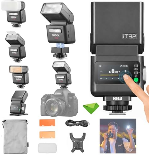 Godox IT32 TTL Flash + X5F pour appareils Photo Fujifilm, Flash Cobra à écran Tactile, sans Fil 2,4 GHz, Guide-Fil 18, Temps de Recyclage 1,5 s, Interface magnétique