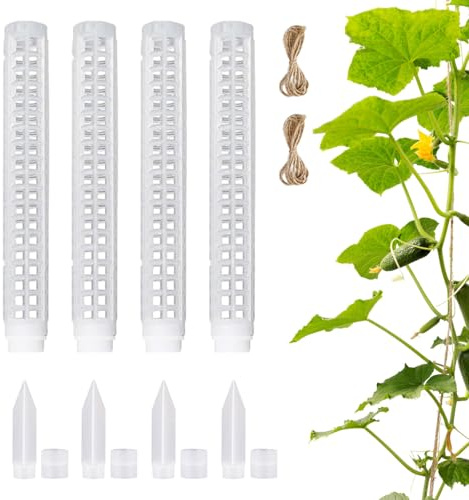 Gihioue Set di bastoncini per muschio, impilabili, 63 cm, design a rete, per piante rampicanti, per interni, esterni, balcone, giardino, orchidea, viticcio