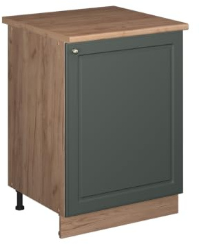 Vicco Meuble Bas sous-évier Fame-Line, Vert Or Campagne/Chêne doré, 60cm