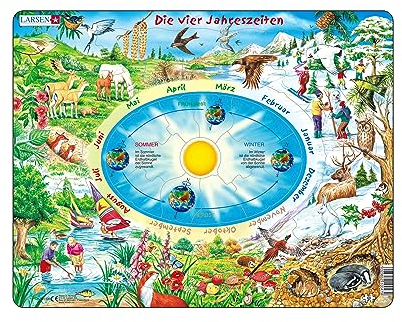 Larsen SS3 Die Jahreszeiten eines Jahres, Deutsch Ausgabe, Rahmenpuzzle mit 44 Teilen