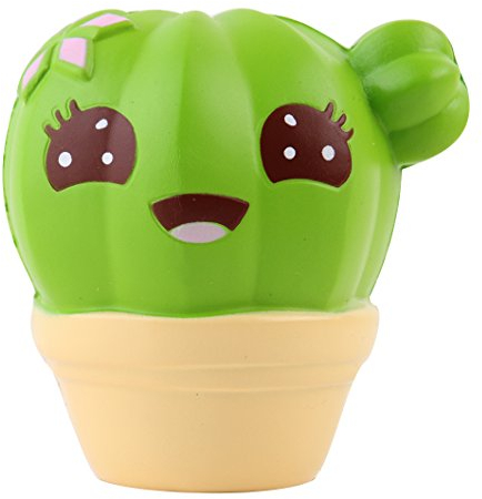 Anboor Squishies Kaktus Langsam Steigend Squeeze Spielzeug Antistress Squishies Slow Rising Spielzeug Kawaii für Kinder Erwachsene (Farbe zufällig, 10*4*10,5cm, 1 Stück)