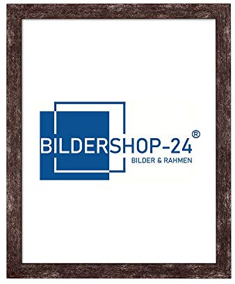 Bildershop-24 Bilderrahmen London in Holzoptik Braun Vintage mit Acrylglas 50 X 70 cm PUZZLEFORMAT wählbare Größen