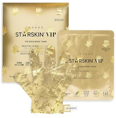 STARSKIN VIP Gold Mask Hand, Revitilizing Hand Mask for all Skin Types, Korean Skin Care, Hydrating and Moisturizing with Shea Butter and Bulgarian Rose Oil, K Beauty Skincare (1 Pack)