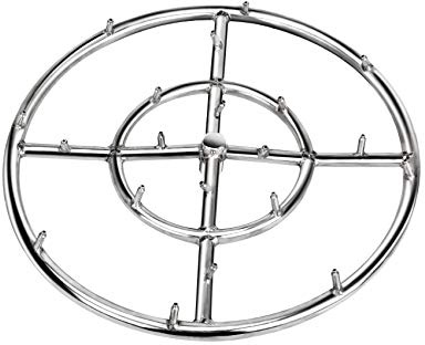 Stanbroil 30,5 cm hochflammiger runder Jetbrennerring für Erd- oder Propangas-Feuerstelle, Edelstahl der Serie 304, Doppelring