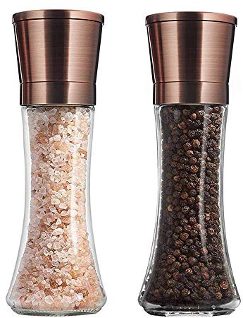 Golden Salt and Pepper Grinder - Premium Stainless Steel Pepper Mill with Adjustable Coarseness - Pepper Shaker Mill (Gold T22)