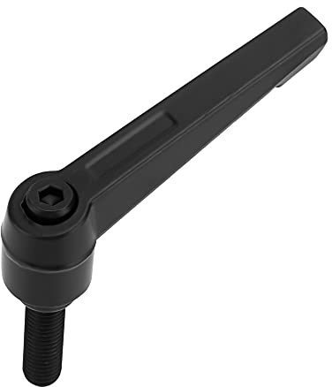 INTIRILIFE Klemmhebel M10 in 7 Längen/Klemmmutter M10 aus verzinktem Stahl - Spanngriff Griffmutter Klemmgriff Verschlusshebel - Verstellbarer Griff in Schwarz - Größe M10x60mm