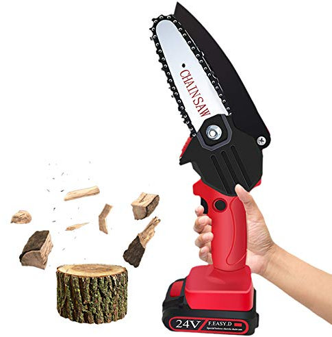 HGJDKSJ Cordless Chainsaw, Mini Electric Chain Saw, Chain Saws for Trees Battery Powered, Logging Pruning Saw, Gardening Tools, Hand Saw for Branches