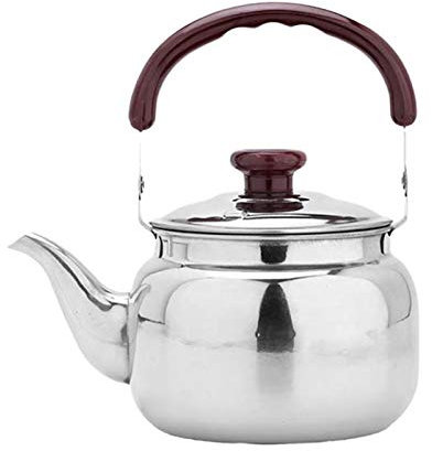Bollitore Gas Teiera in acciaio inox Cucina da cucina Bollitore da tè in metallo Pentole da tè Bollitore Acqua (Capacity : 0.5L 7.8X8CM, Color : Silver)