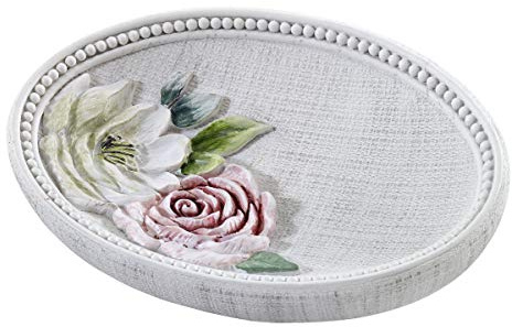 Avanti Linens - Soap Dish, Resin Countertop Accessories, Floral Home Decor (Spring Garden Collection)