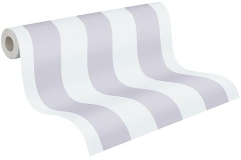 A.S. Création Randig tapet Little Love tapet randig PVC-fri fleece-tapet grå vit sidenmatt slät 381484