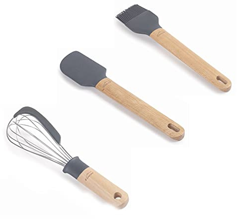 Lacor 68191 - Set de 3 Utensilios de repostería Unite Fabricados | En silicona flexible, listo para el uso diario en cocina; libre de BPA, ideal para cocina profesional y uso diario en casa
