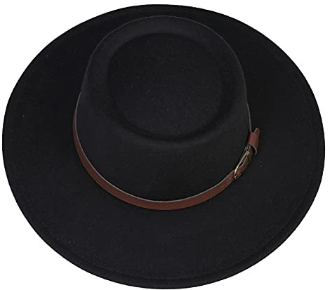 JK Home Fedora-Sonnenhut mit breiter Krempe – Wollfilz für Strand, Prinzessin, Cloche, Derby, Bowler, Kirche, Party, Eimerhut