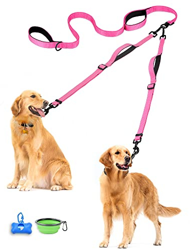 PetBonus Doppelleine für 2 Hunde, Keine Verheddern Hundeleine für 2 Hunde