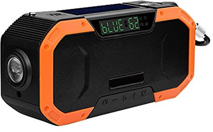 Radio à Manivelle Solaire, 5000 Mah Rechargeable par Usb Powerbank Dynamo à Manivelle, Radio Météo Am Fm Portable Équipement de Survie D'Urgence Pour Voyage, Bivouac, Camping en Plein Air, C-F, Ora