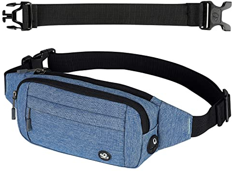 Waterfly Bumbags Waist Fanny Pack Ladies Fashion Bum Bag with Adjustable Belt for Sport Running Hiking Jogging Girls Women Men (Blue)