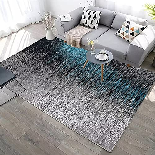 DJHWWD deko terasse krabbelmatte Baby Rechteckiger Teppich mit niedrigem Flor, grau, blau, Restaurant-Bodenmatte, rutschfest auslegeware 200X300CM