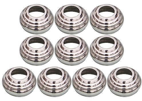 POCHY Pfostenhalter für Eckpfosten, Edelstahl Runde Pfahl Basisabdeckung Ringunter Stützung Beschützen für Pfosten Stange, 10Stück,60mm