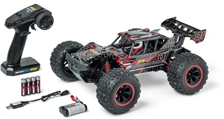 Carson 500404255 1:10 XS Offroad Fighter Cage 100% RTR rot - Ferngesteuertes Auto, RC Buggy, inkl. Batterien und Fernsteuerung, Offroad Buggy