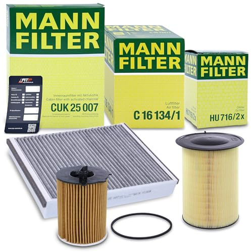 MANN-FILTER Inspektionspaket Filterset 1x Ölfilter, 1x Luftfilter, 1x | Kompatibel mit: FORD C-MAX II, FOCUS III, FOCUS III Stufenheck, FOCUS III Turnier, GRAND C-MAX