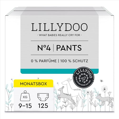 LILLYDOO hautfreundliche Pants, Größe 4 (9-15 kg), Monatsbox (125 Stück)