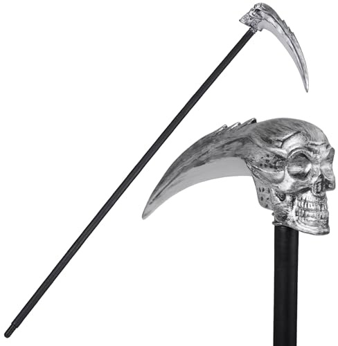 Spooktacular Creations Halloween Sensenmann Sense, asta sensoriale scheletrica per costume di Halloween, arma in plastica falsa per bambini, donne e uomini